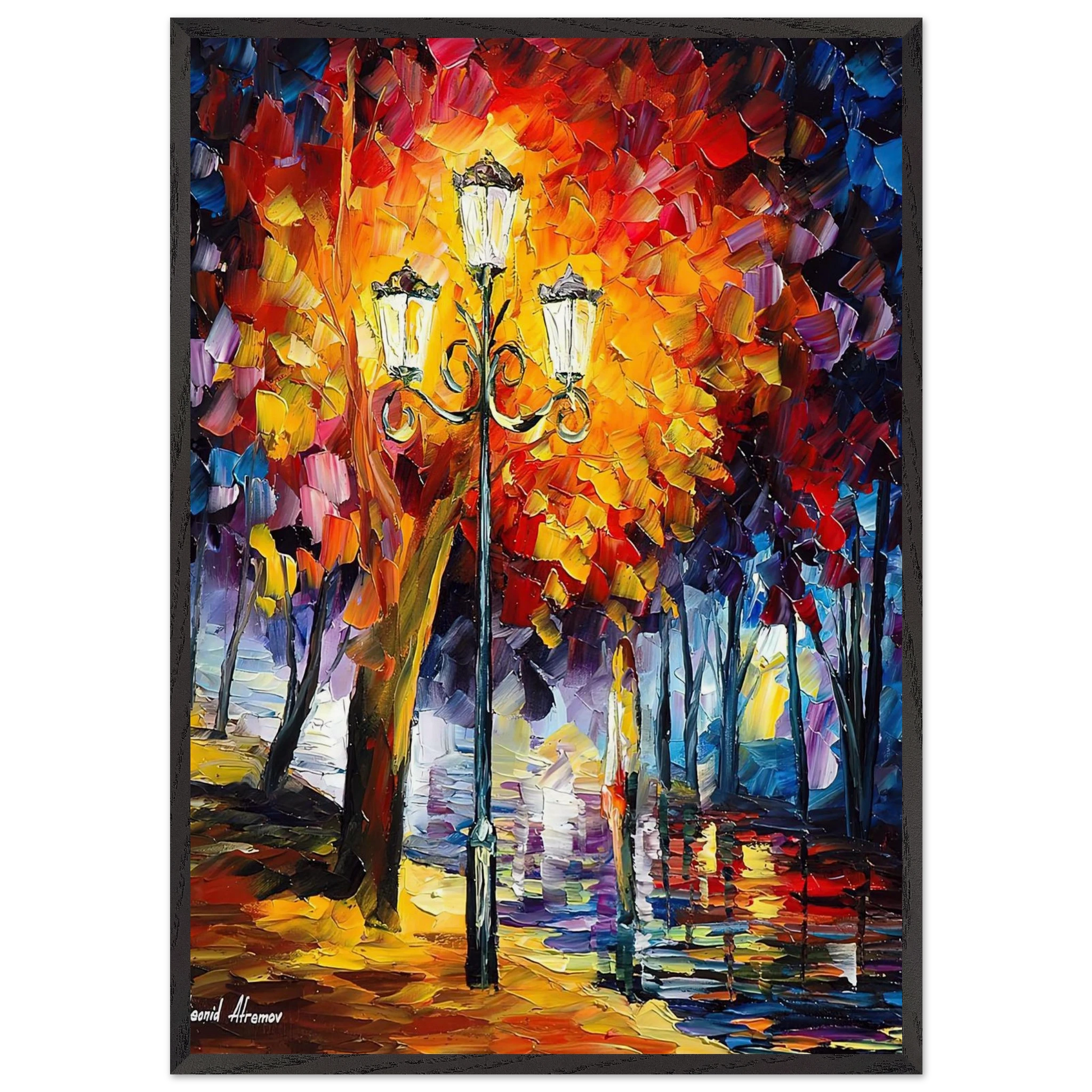 Leonid Afremov N17 - Leonid Afremov Framed Art Print – Black Wooden Frame - Default Title - -Framed Art Print