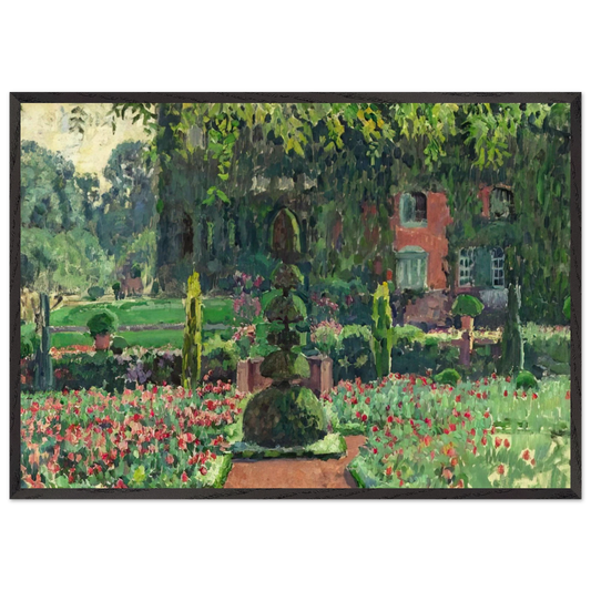 GARDEN IN SUMMER 1924 - Theo van Rysselberghe Framed Art Print – Black Wooden Frame - Default Title - -Framed Art Print