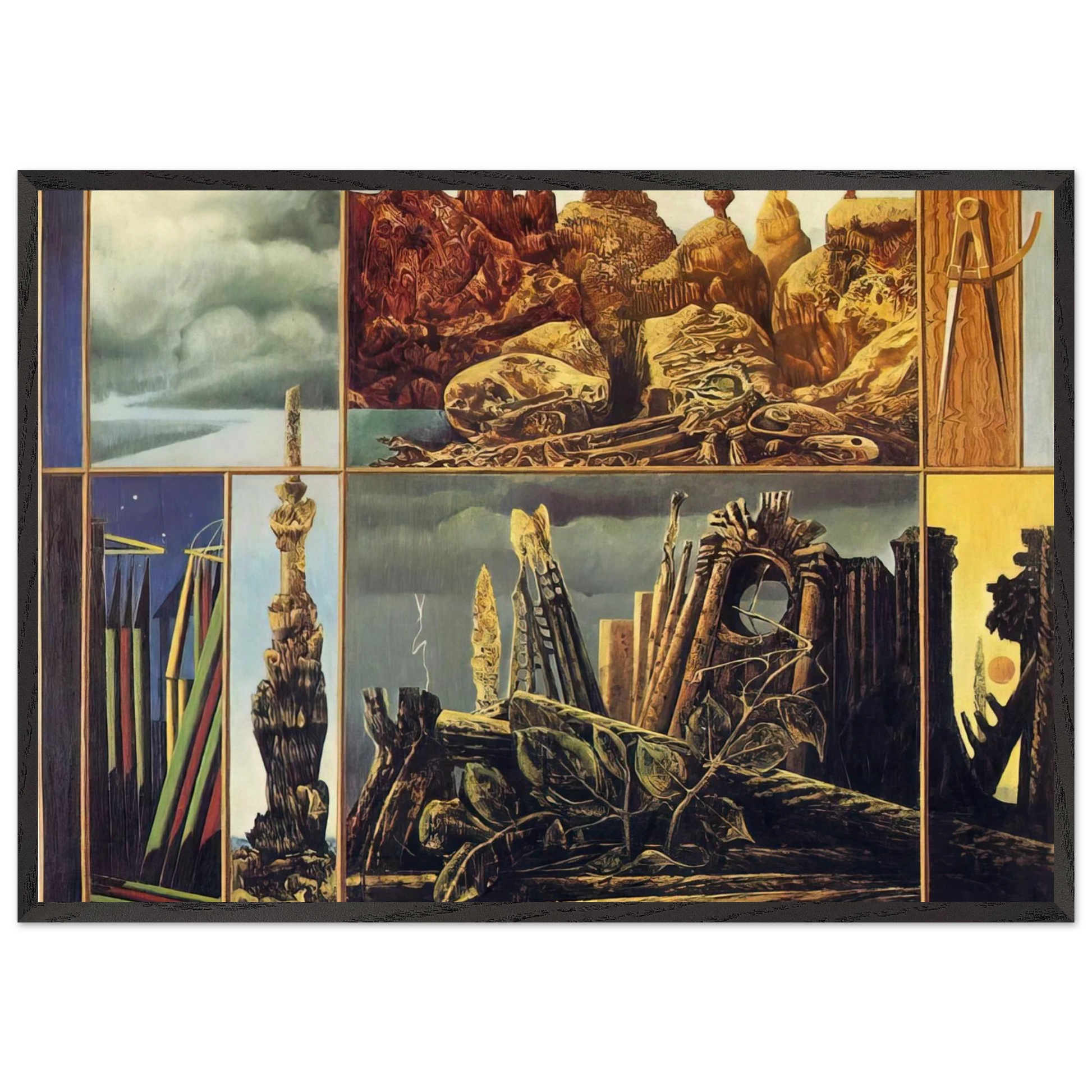 Painting for Young People - Max Ernst 70x100 cm / 28x40 inches Framed Art Print – Black Wooden Frame