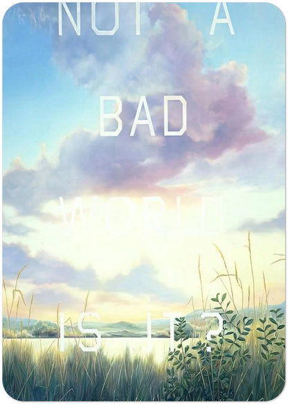 NOT A BAD WORLD IS IT 1984 By Edward Ruscha Pack of 10 Post Cards | Edward Ruscha Post Cards | A6 (10.5 x 14.8 cm) - 4.1 x 5.8 inches