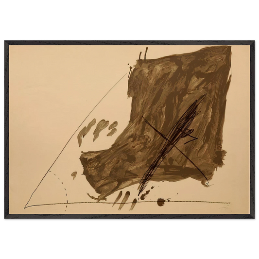 ANGLE ET TACHES 1968 - Antoni Tapies Framed Art Print – Black Wooden Frame - Default Title - -Framed Art Print