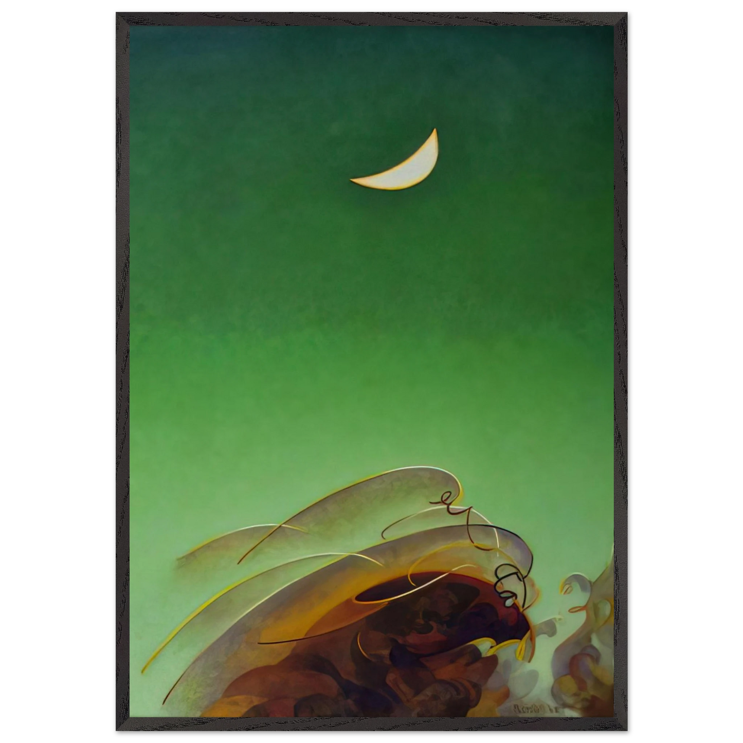 Spring Moon - 1942 - Agnes Lawrence Pelton Framed Art Print – Black Wooden Frame - Default Title - -Framed Art Print