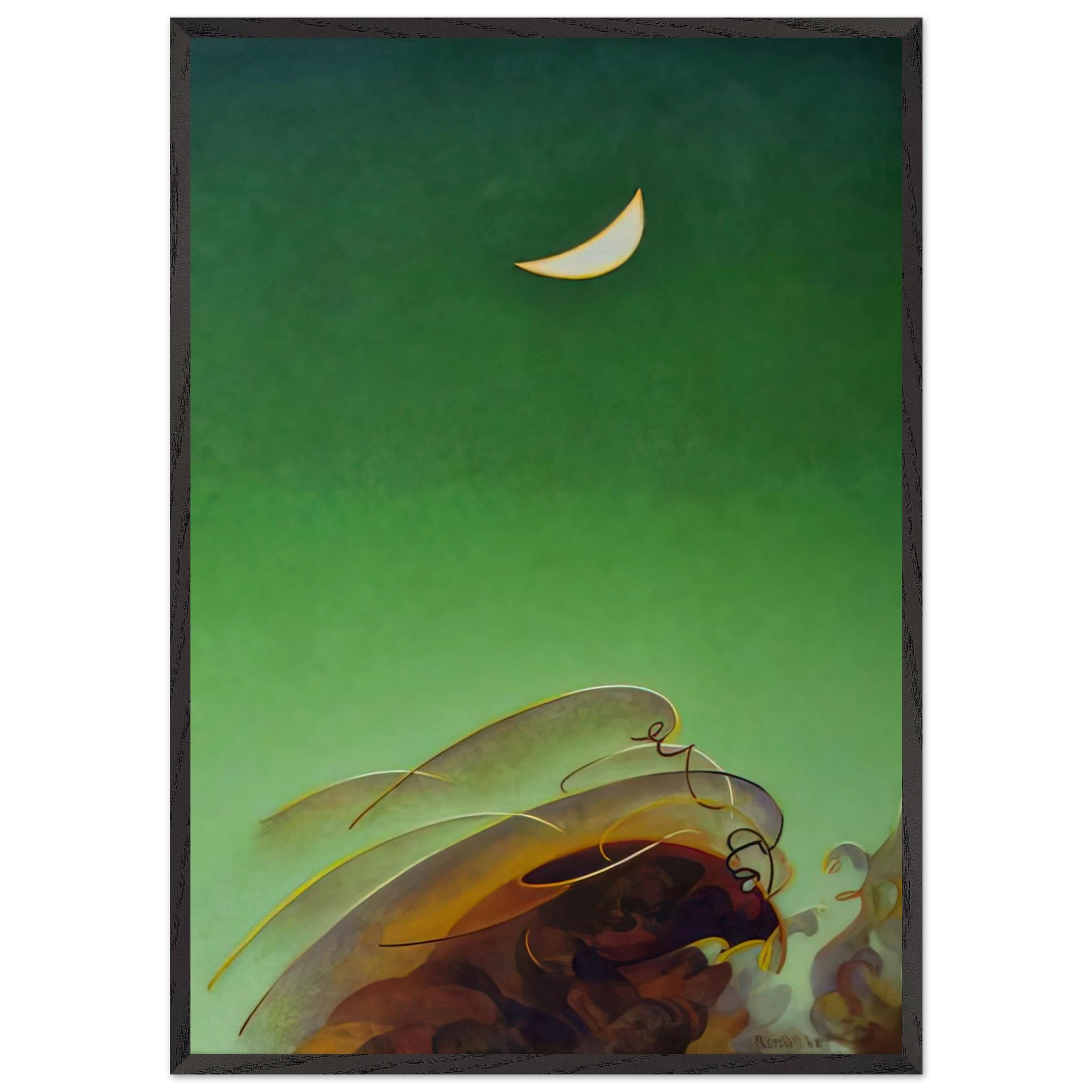 Spring Moon - 1942 - Agnes Lawrence Pelton Framed Art Print – Black Wooden Frame - Default Title - -Framed Art Print