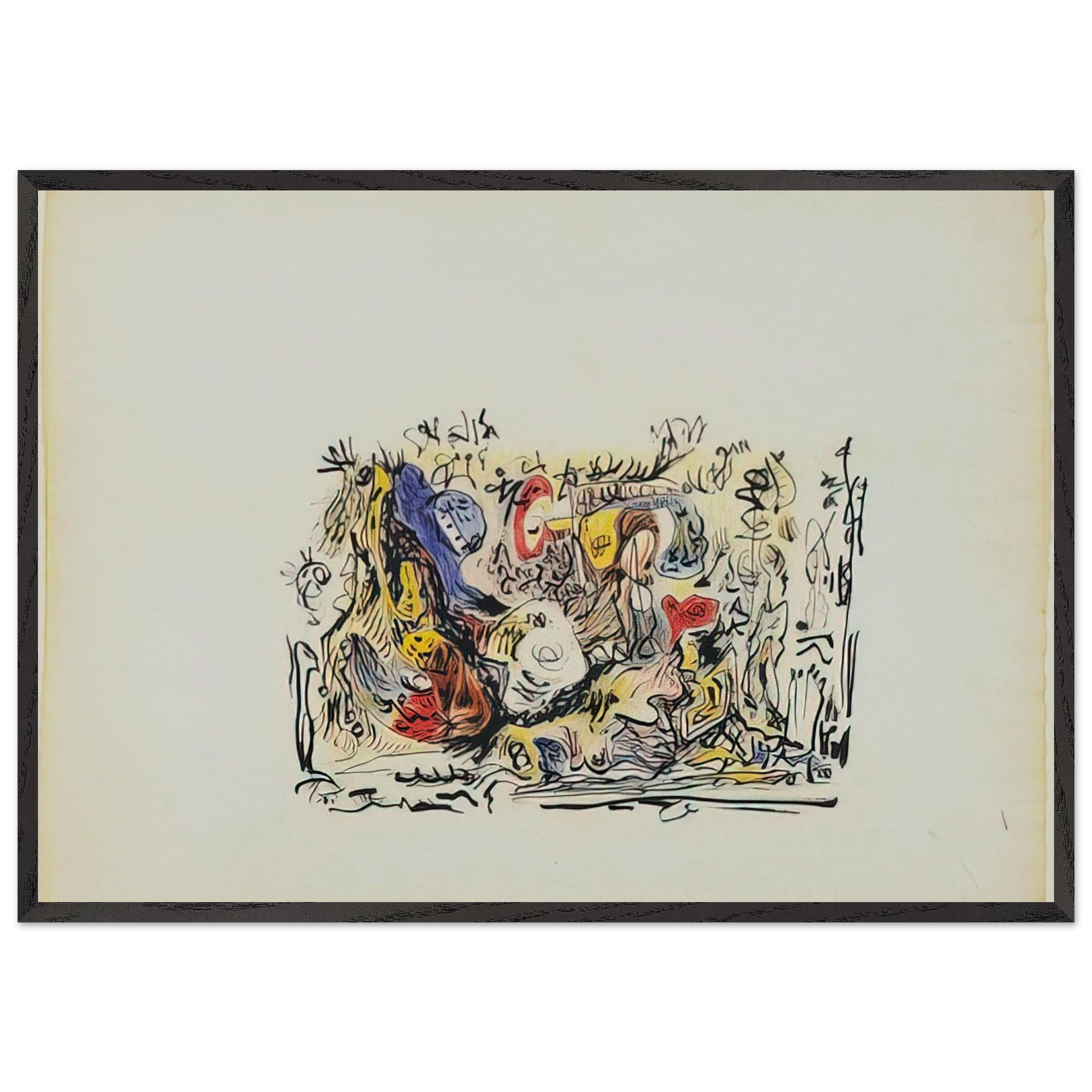 Untitled N20 - Jackson Pollock Framed Art Print – Black Wooden Frame - Default Title - -Framed Art Print