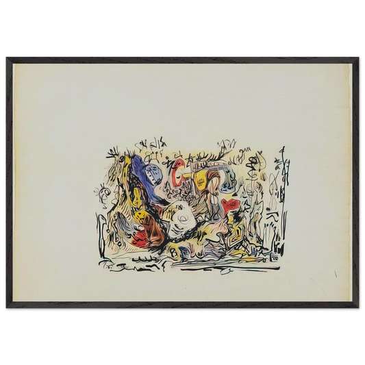 Untitled N20 - Jackson Pollock Framed Art Print – Black Wooden Frame - Default Title - -Framed Art Print