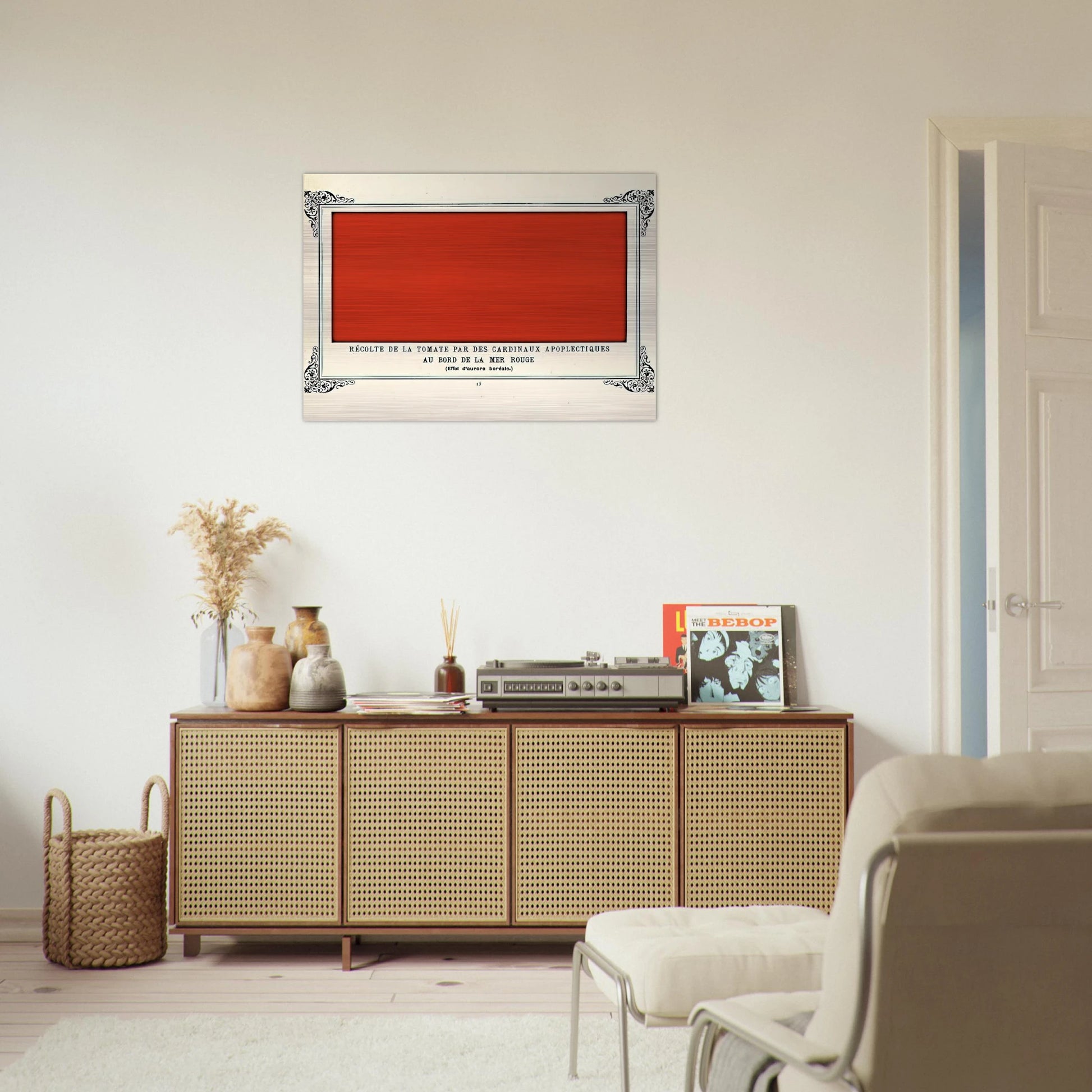 Apoplectic Cardinals Harvesting Tomatoes on the Shore of the Red Sea Study of the Aurora Borealis - Alphonse Allais Brushed Aluminum Print - 70x100 cm / 28x40 inches | Alphonse Allais Aluminum Print | Alphonse Allais Prints