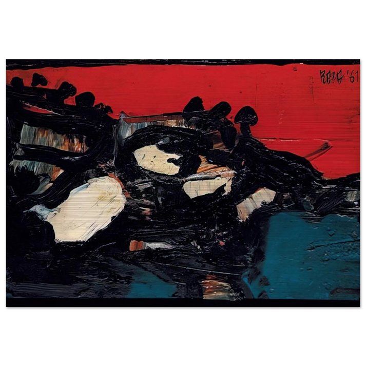 Ciel Rouge Sur Le Lac - 1961 - S. H. Raza Brushed Aluminum Print - 70x100 cm / 28x40 inches | S. H. Raza Aluminum Print | S. H. Raza Prints