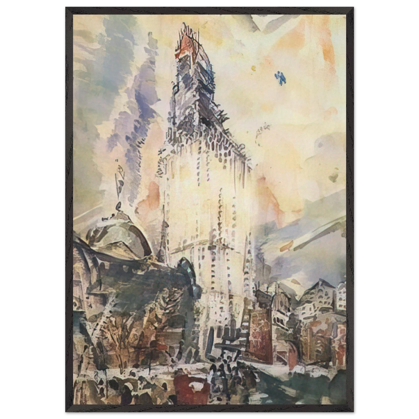 Woolworth Building No 28 - 1912 - John Marin Framed Art Print – Black Wooden Frame - Default Title - -Framed Art Print
