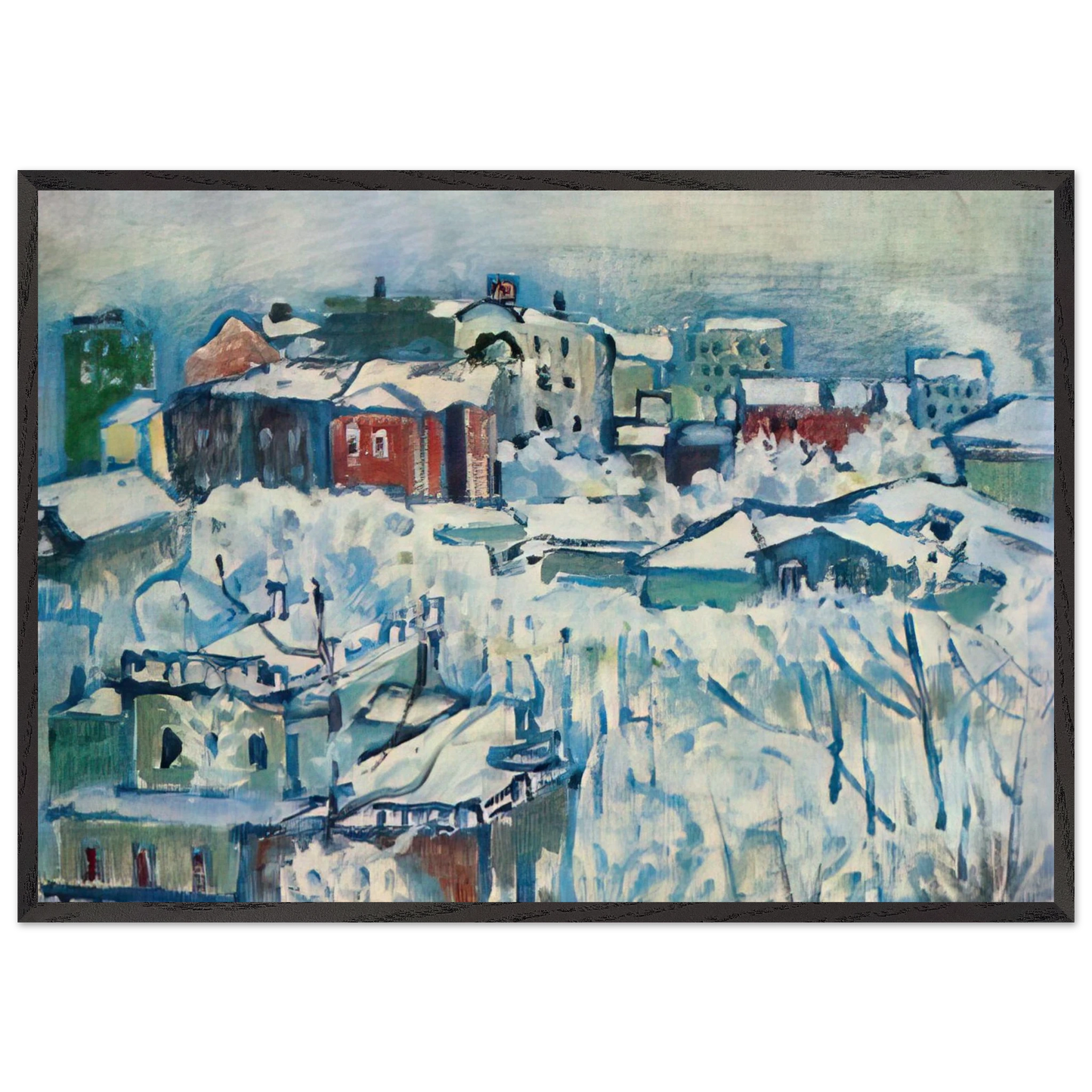 MOSCOW SMOLENSKY BOULEVARD STUDY 1916 - Wassily Kandinsky Framed Art Print – Black Wooden Frame - Default Title - -Framed Art Print