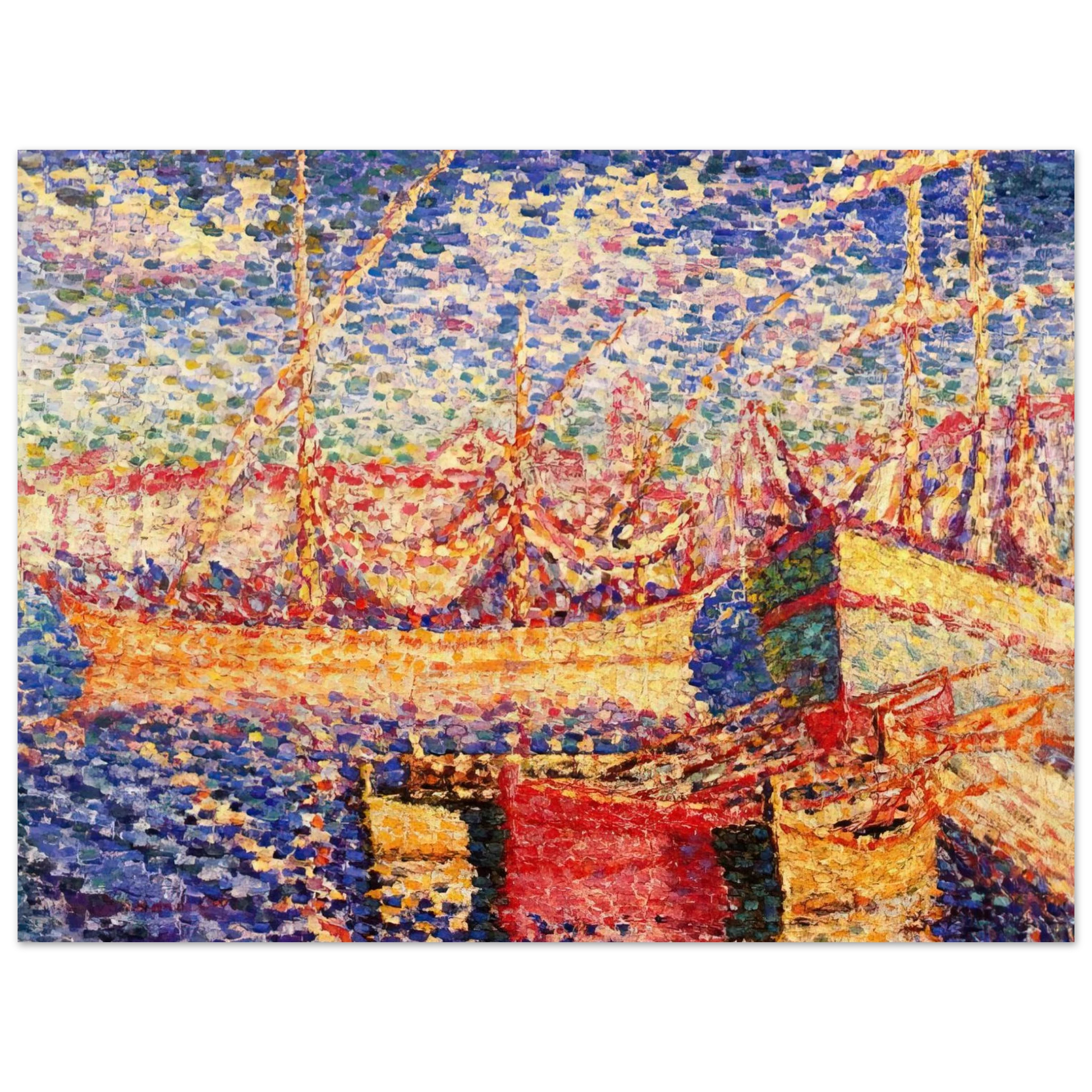 Henri-Edmond Cross - Boats in the Port of St. Tropez Fine Art Poster - Default Title