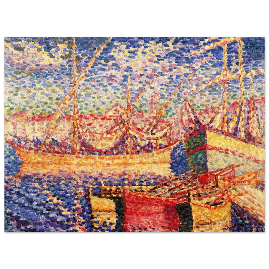 Henri-Edmond Cross - Boats in the Port of St. Tropez Fine Art Poster - Default Title
