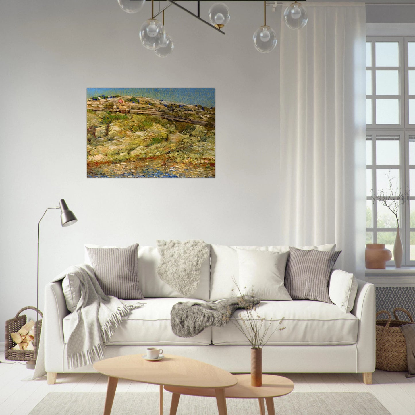 Walk Around the Island - Childe Hassam Brushed Aluminum Print - 70x100 cm / 28x40 inches | Childe Hassam Aluminum Print | Childe Hassam Prints