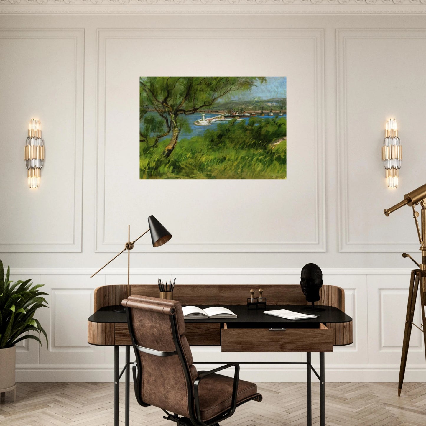 VIEW OF A PORT - Raoul Dufy Brushed Aluminum Print - 70x100 cm / 28x40 inches | Raoul Dufy Aluminum Print | Raoul Dufy Prints
