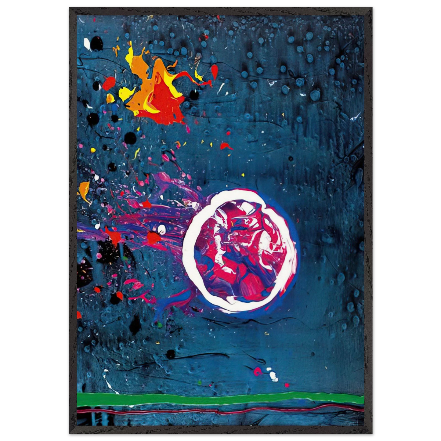 Vincents Moon - 11707 - 2007 - John Hoyland Framed Art Print – Black Wooden Frame - Default Title - -Framed Art Print