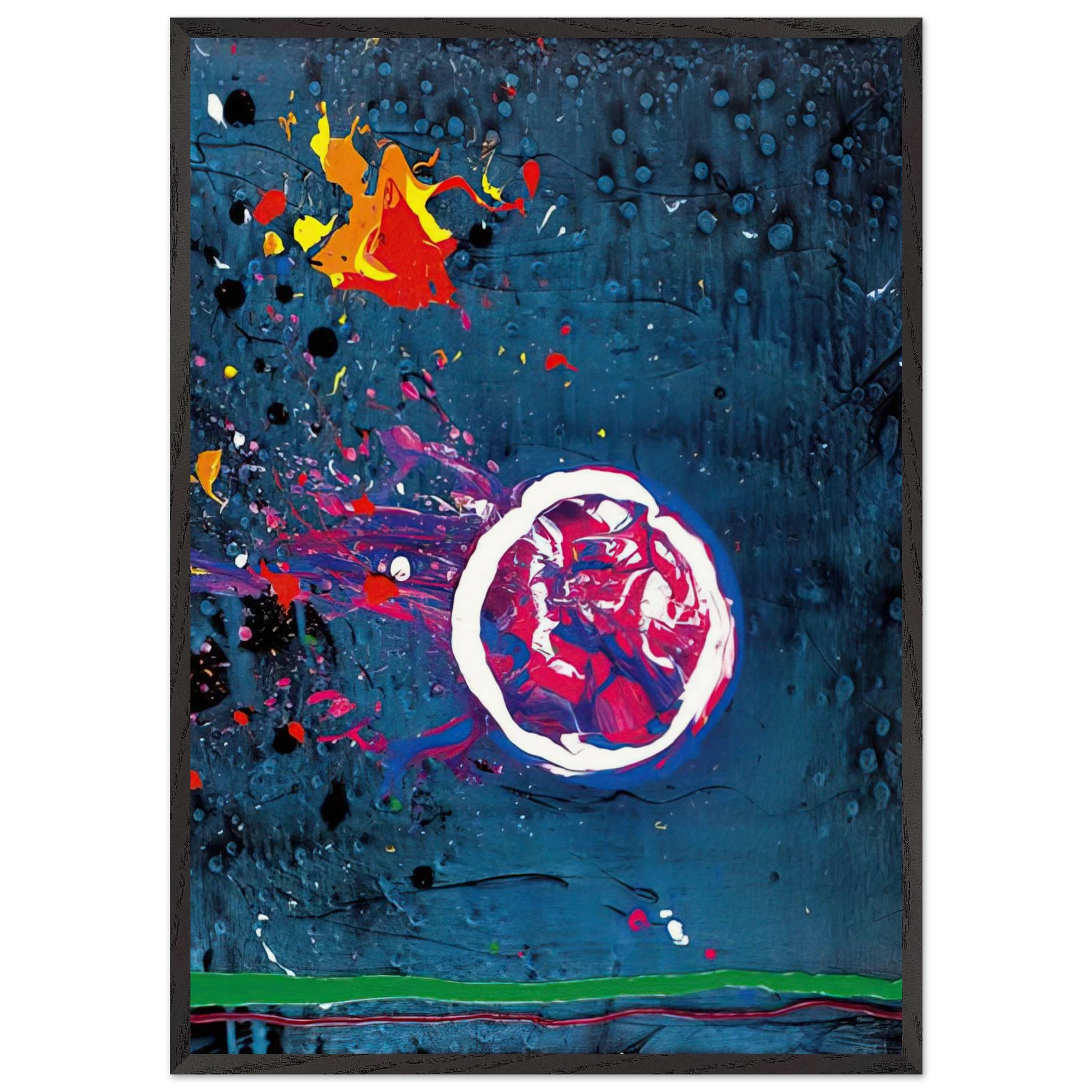 Vincents Moon - 11707 - 2007 - John Hoyland Framed Art Print – Black Wooden Frame - Default Title - -Framed Art Print
