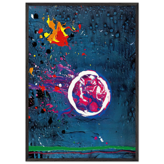 Vincents Moon - 11707 - 2007 - John Hoyland Framed Art Print – Black Wooden Frame - Default Title - -Framed Art Print