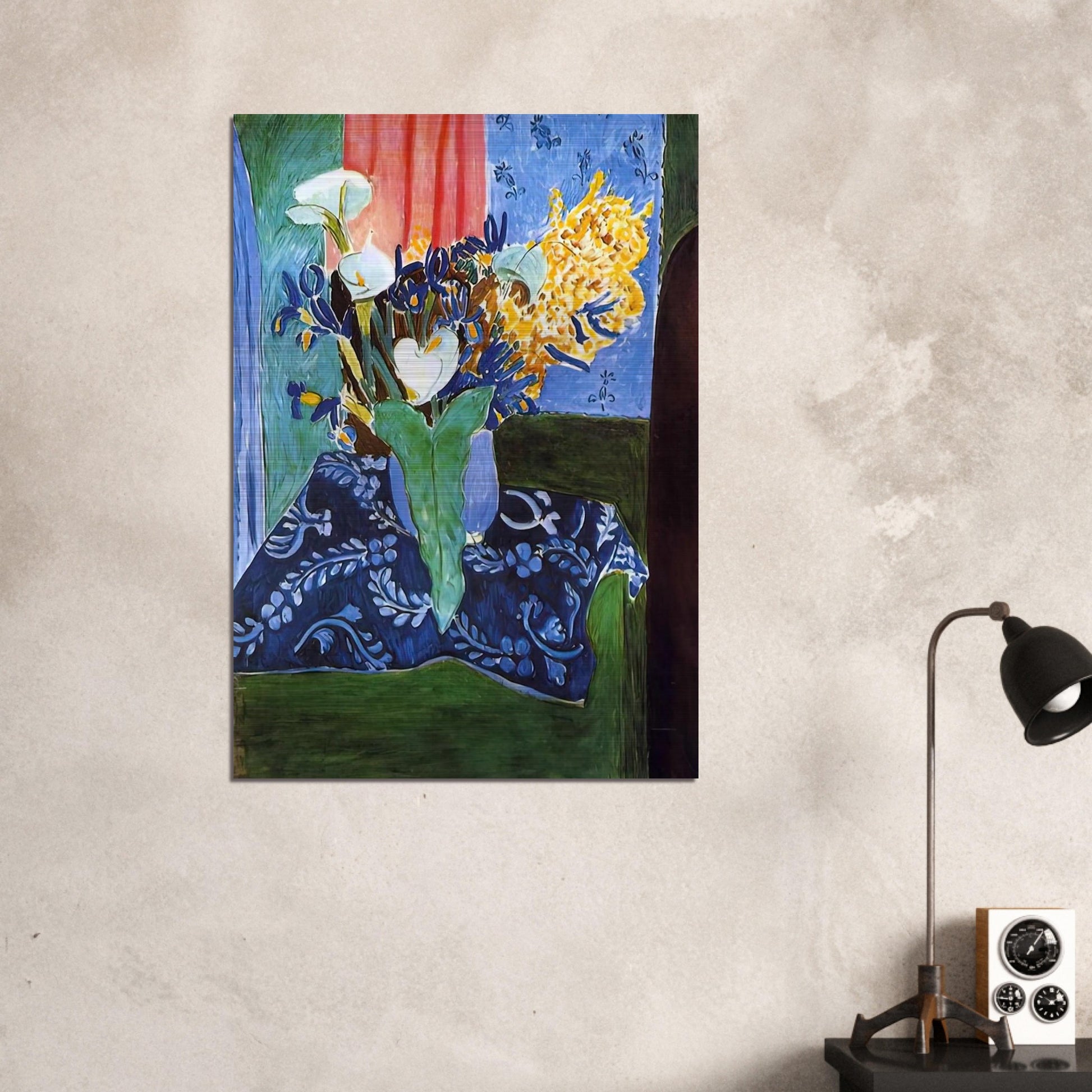 CALLA LILIES IRISES AND MIMOSAS 1913 - Henri Matisse Brushed Aluminum Print - 70x100 cm / 28x40 inches | Henri Matisse Aluminum Print | Henri Matisse Prints