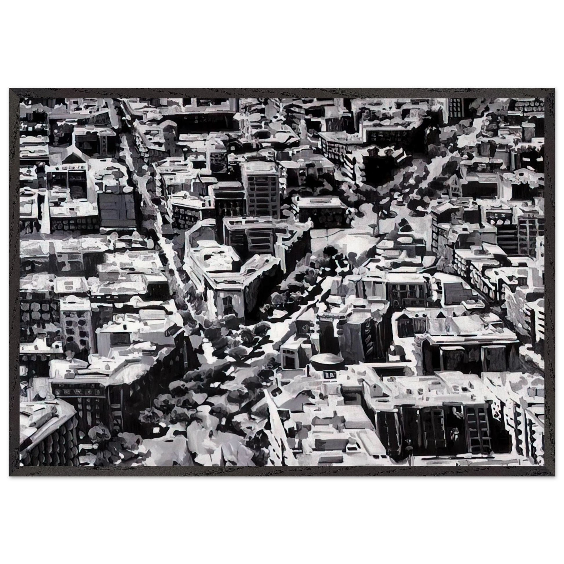 TOWNSCAPE MADRID - Gerhard Richter Framed Art Print – Black Wooden Frame - Default Title - -Framed Art Print