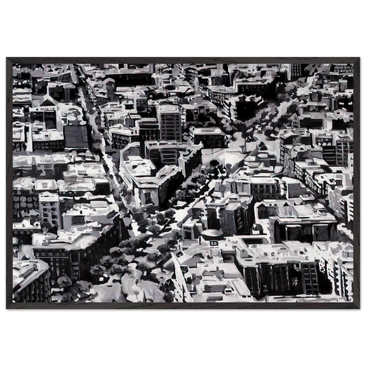 TOWNSCAPE MADRID - Gerhard Richter 70x100 cm / 28x40 inches Framed Art Print – Black Wooden Frame