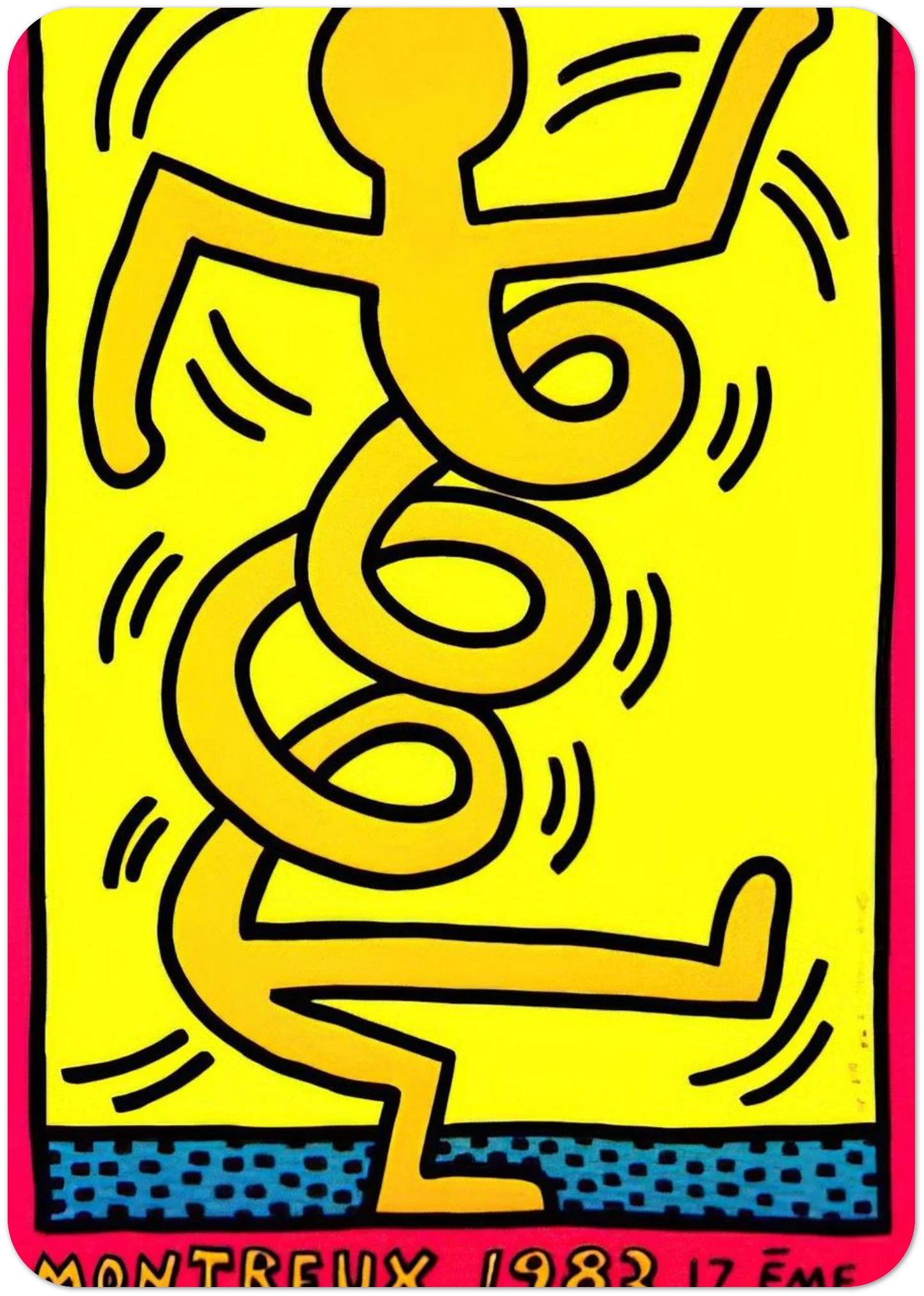 MONTREUX 1983 By Keith Haring Pack of 10 Post Cards | Keith Haring Post Cards | A6 (10.5 x 14.8 cm) - 4.1 x 5.8 inches