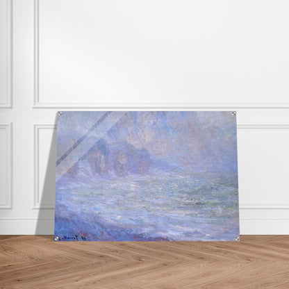Cliffs at Pourville, Rain - claude monet Acrylic Print - 70x100 cm / 28x40″ inches