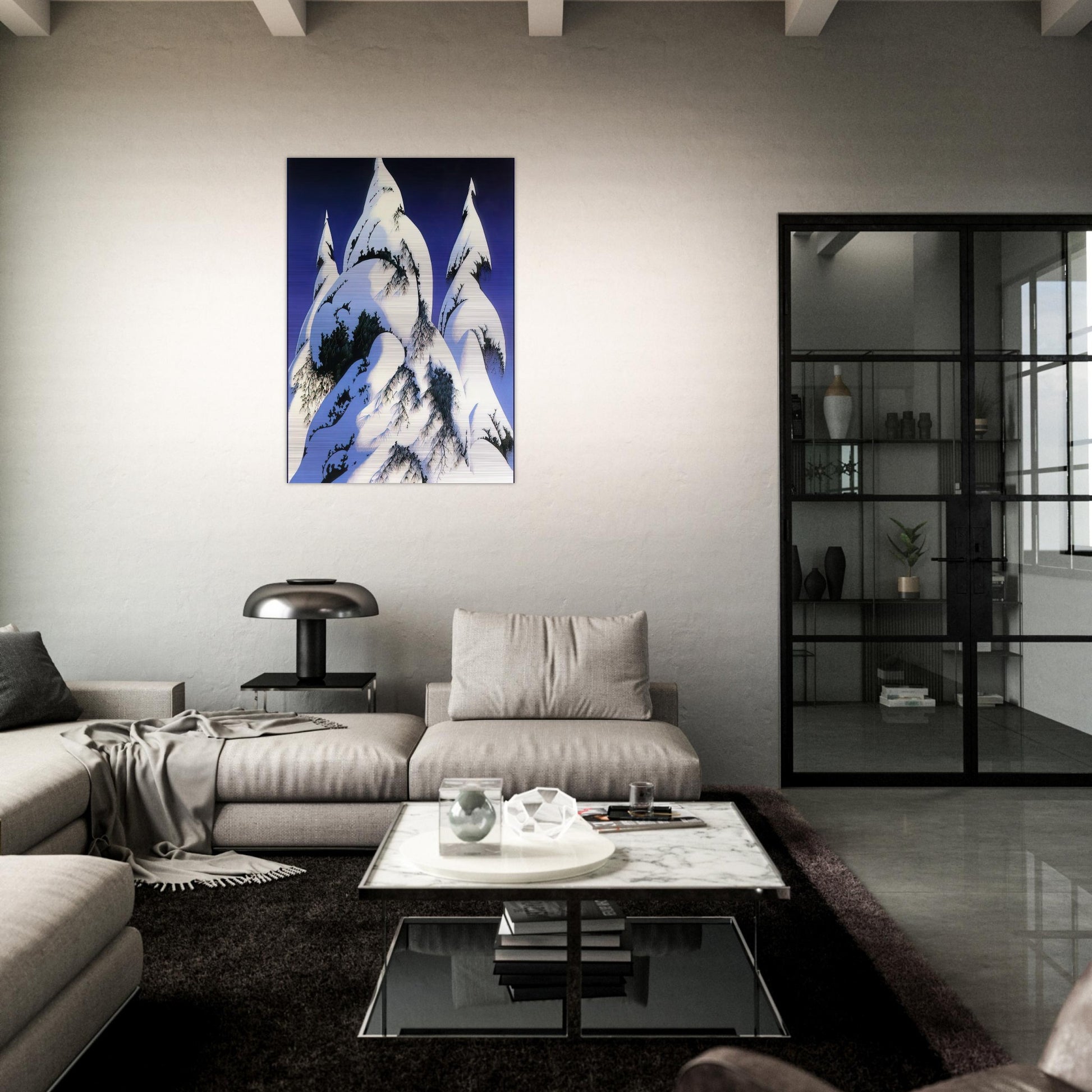 Snow Trees - Eyvind Earle Brushed Aluminum Print - 70x100 cm / 28x40 inches | Eyvind Earle Aluminum Print | Eyvind Earle Prints