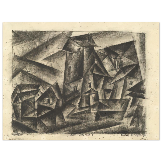 Lyonel Feininger - THE VILLAGE OF LEGEFELD I DORF LEGEFELD I 1916 Fine Art Poster - Default Title