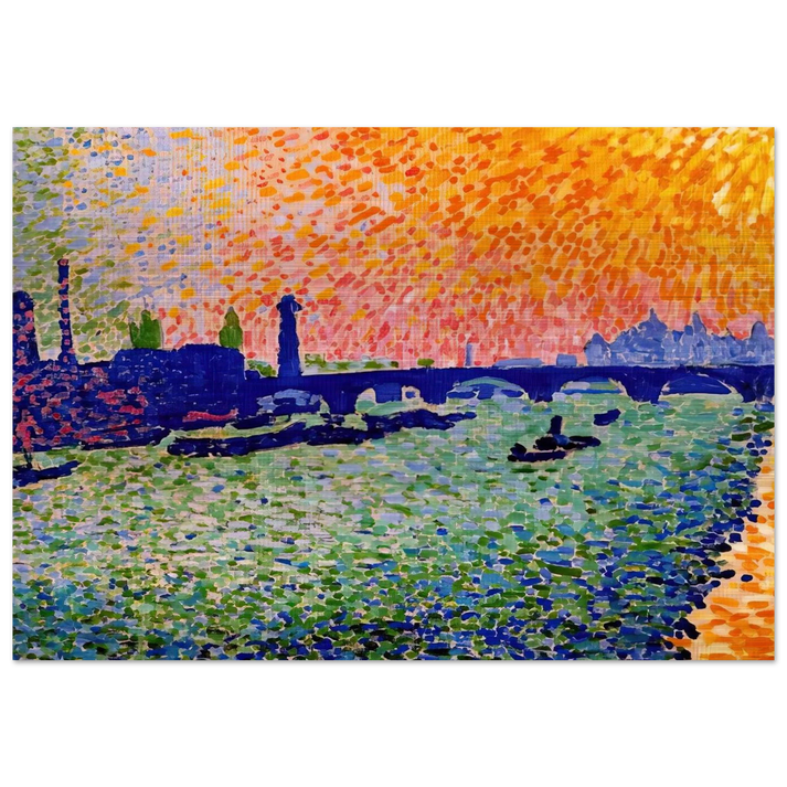 THE BRIDGE VIEW ON THE RIVER 1905 - Andre Derain Brushed Aluminum Print - 70x100 cm / 28x40 inches | Andre Derain Aluminum Print | Andre Derain Prints