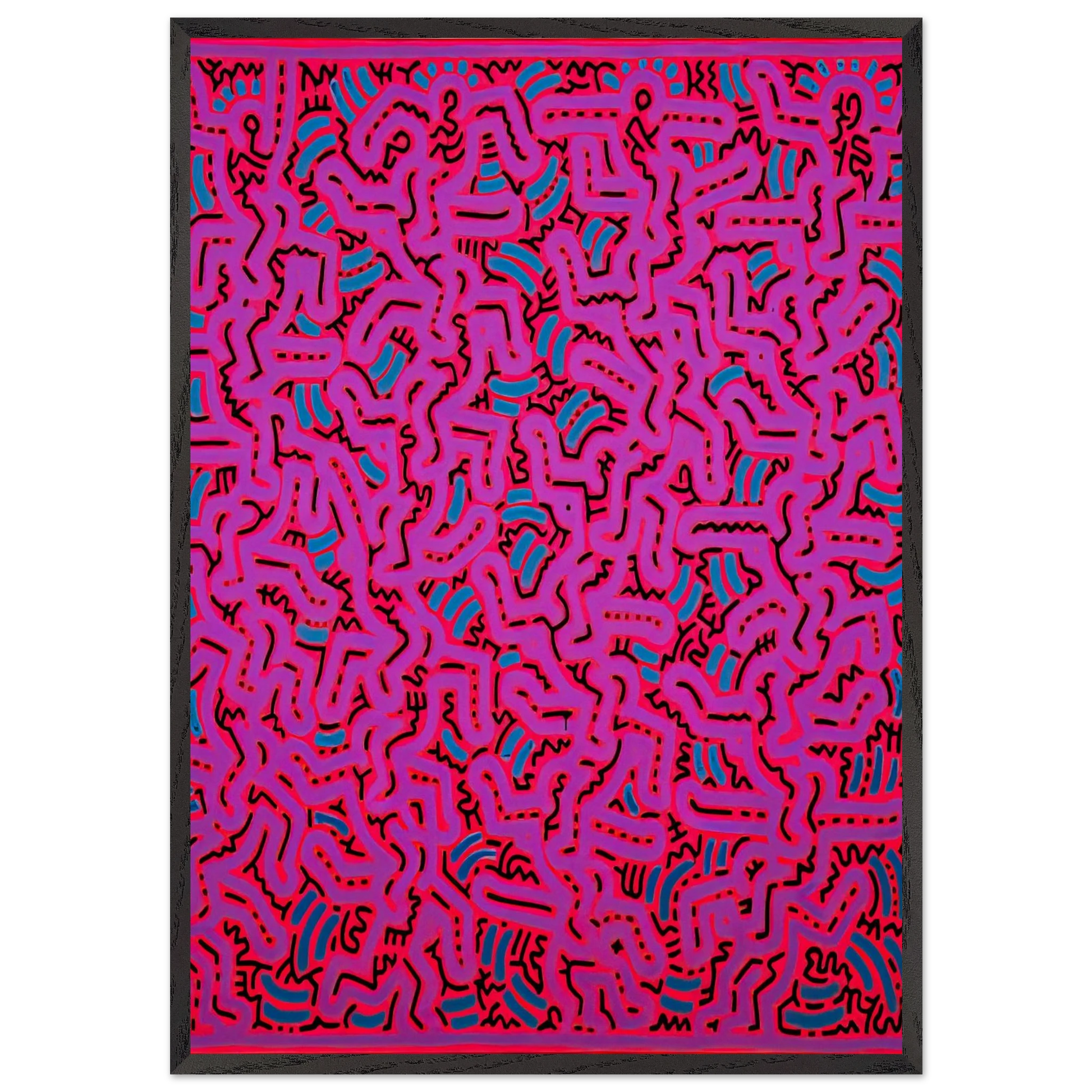 UNTITLED 1984 N2 - Keith Haring Framed Art Print – Black Wooden Frame - Default Title - -Framed Art Print