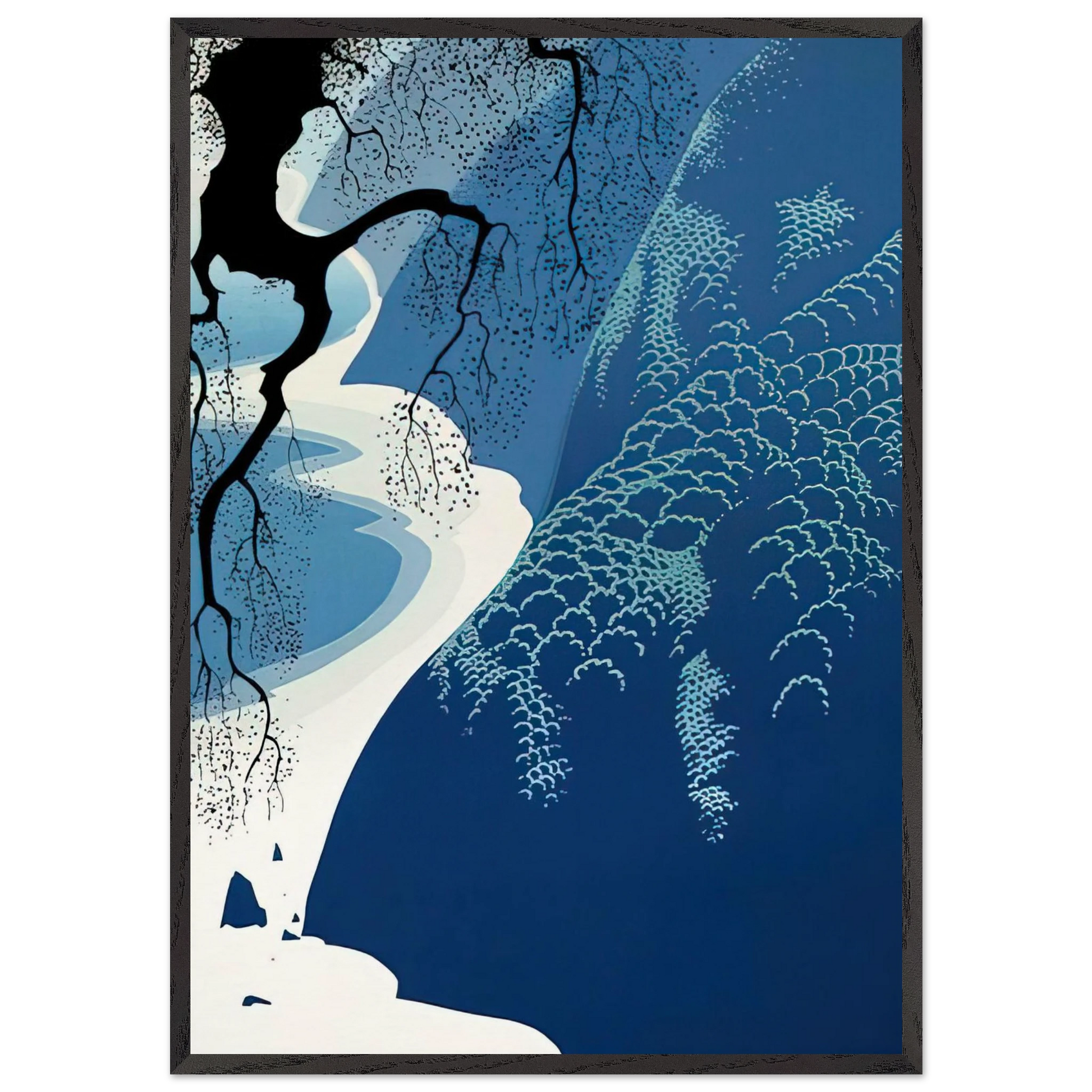 Big Sur and Branch - Eyvind Earle Framed Art Print – Black Wooden Frame - Default Title - -Framed Art Print