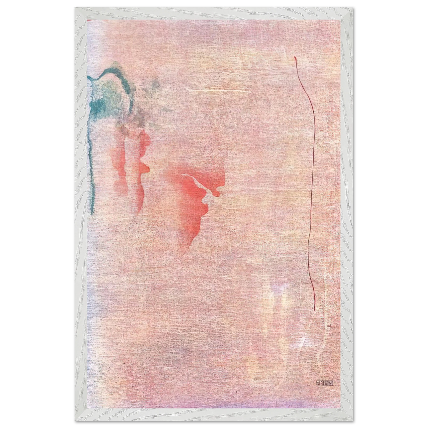 Helen Frankenthaler - Cedar Hill - 1983 Wall art - 28x43  cm / XL (11x17 inches) - Premium Wooden Framed Poster With Fine Art Paper - White frame