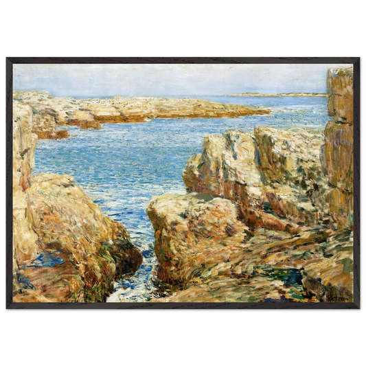 Coast Scene Isles of Shoals - Childe Hassam 70x100 cm / 28x40 inches Framed Art Print – Black Wooden Frame