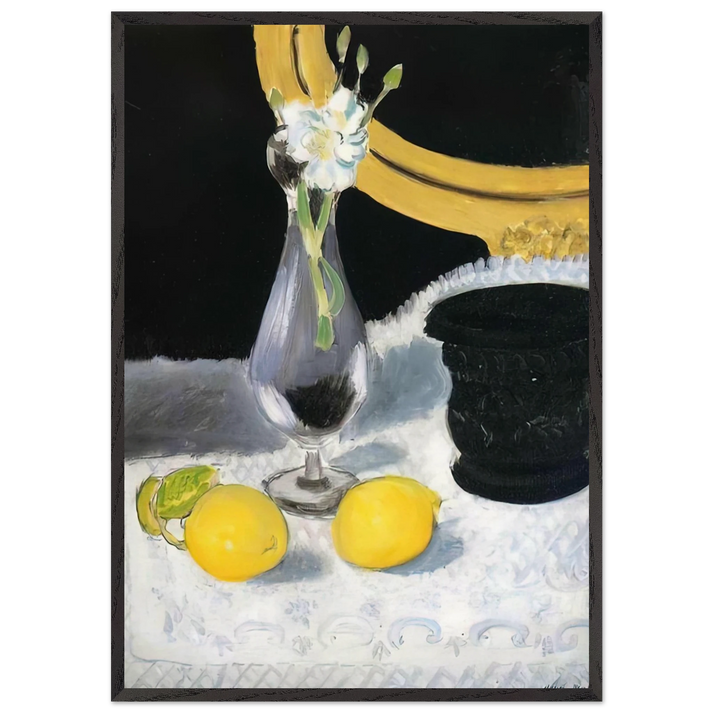 STILL LIFE WITH LEMONS 1919 - Henri Matisse 70x100 cm / 28x40 inches Framed Art Print – Black Wooden Frame
