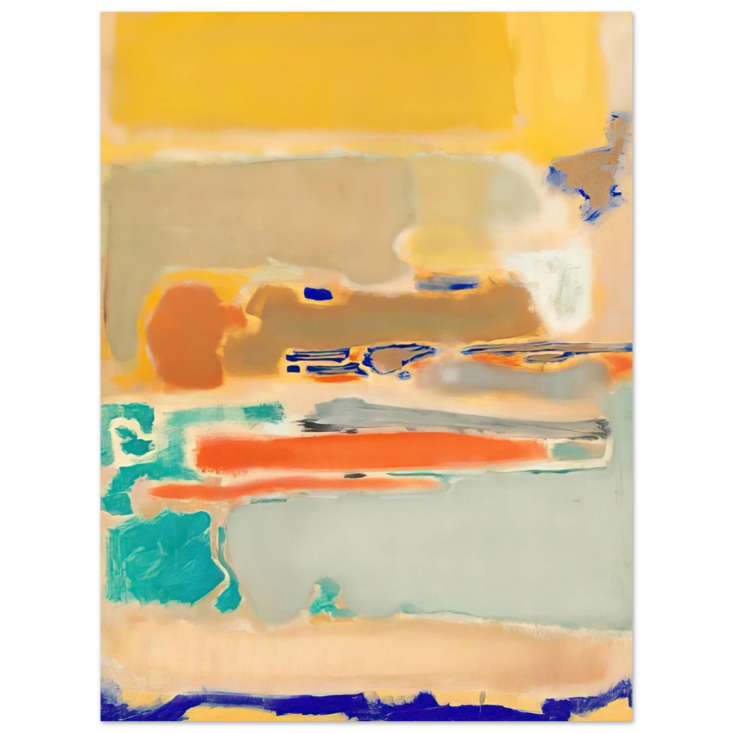 Mark Rothko - Multiform - 1948 Wall Art - 60x80 cm / 24x32 inches - Premium Wooden Framed Poster With Fine Art Paper - Wood frame