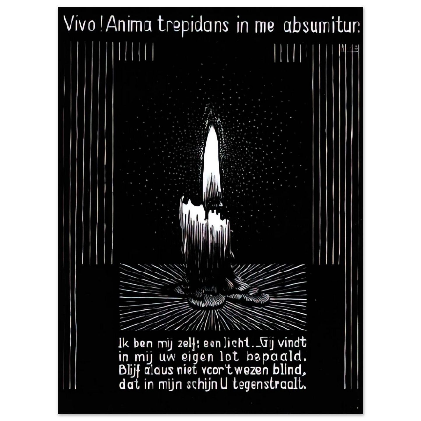 MC Escher - EMBLEMATA CANDLE FLAME Wall Art - 21x29.7 cm / 8x12" - Fine Art Poster - -