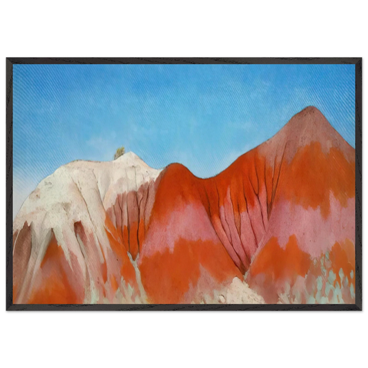 Series near abiquiu New Mexico - Hills to the left - Georgia OKeeffe Framed Art Print – Black Wooden Frame - Default Title - -Framed Art Print