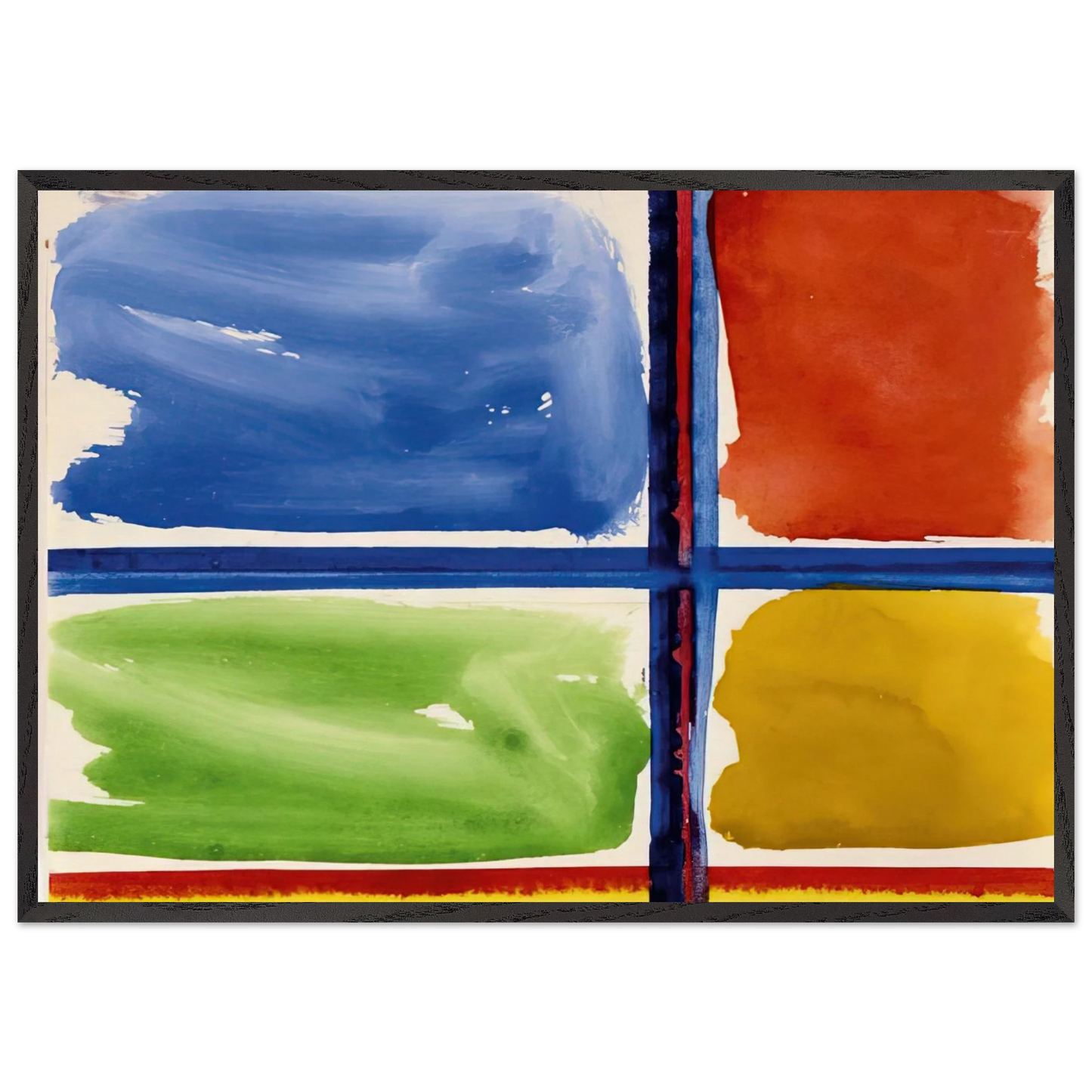 FENSTERKREUZ II 1966 - Blinky Palermo 70x100 cm / 28x40 inches Framed Art Print – Black Wooden Frame