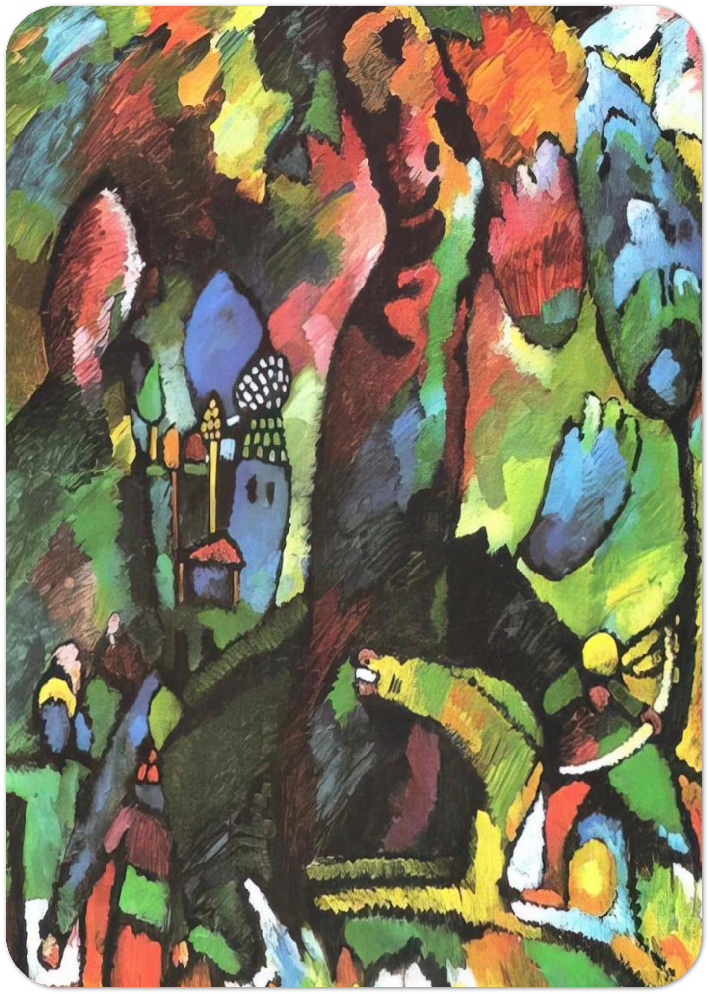 PICTURE WITH ARCHER 1909 By Wassily Kandinsky Pack of 10 Post Cards | Wassily Kandinsky Post Cards | A6 (10.5 x 14.8 cm) - 4.1 x 5.8 inches