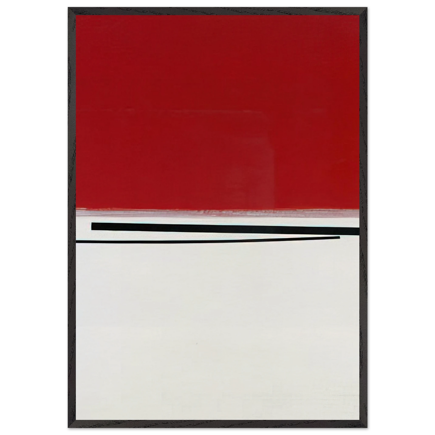 SQUARE MOTIF IN WHITE AND INDIAN RED 1960 - Victor Pasmore Framed Art Print – Black Wooden Frame - Default Title - -Framed Art Print