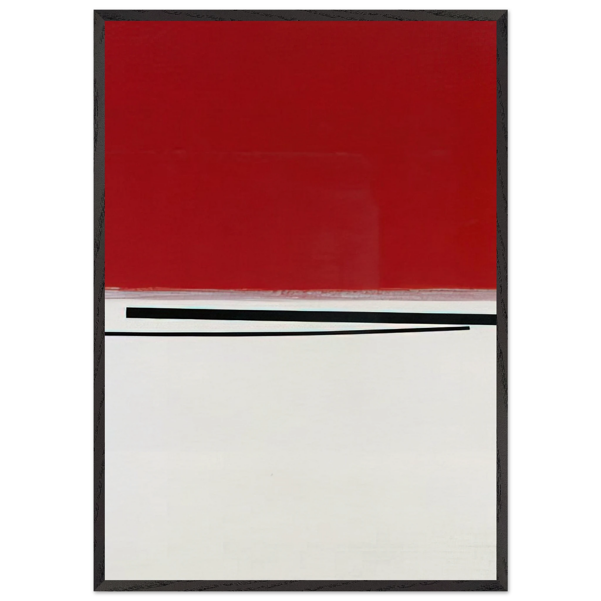 SQUARE MOTIF IN WHITE AND INDIAN RED 1960 - Victor Pasmore Framed Art Print – Black Wooden Frame - Default Title - -Framed Art Print