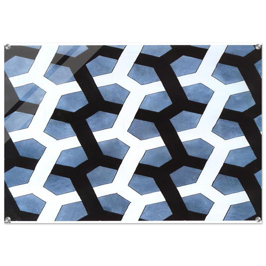 INTERLACED HEXAGON - MC Escher Acrylic Print - 70x100 cm / 28x40″ inches | MC Escher Wall Art | MC Escher Prints