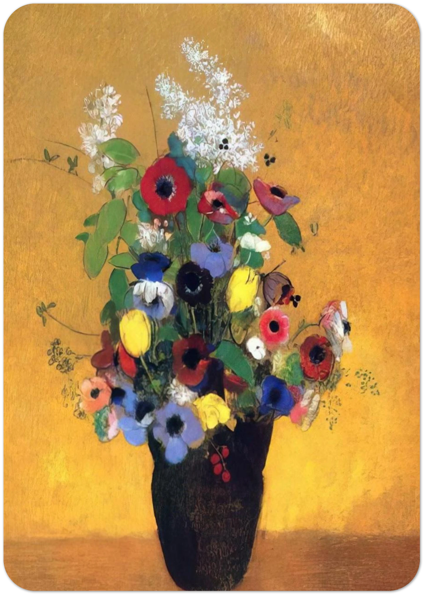 FLOWERS 2 By Odilon Redon Pack of 10 Post Cards | Odilon Redon Post Cards | A6 (10.5 x 14.8 cm) - 4.1 x 5.8 inches