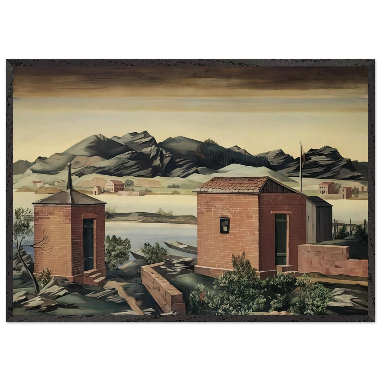 Imbarcadero a Zurigo - 1927 - Julius Bissier Framed Art Print – Black Wooden Frame - Default Title - -Framed Art Print