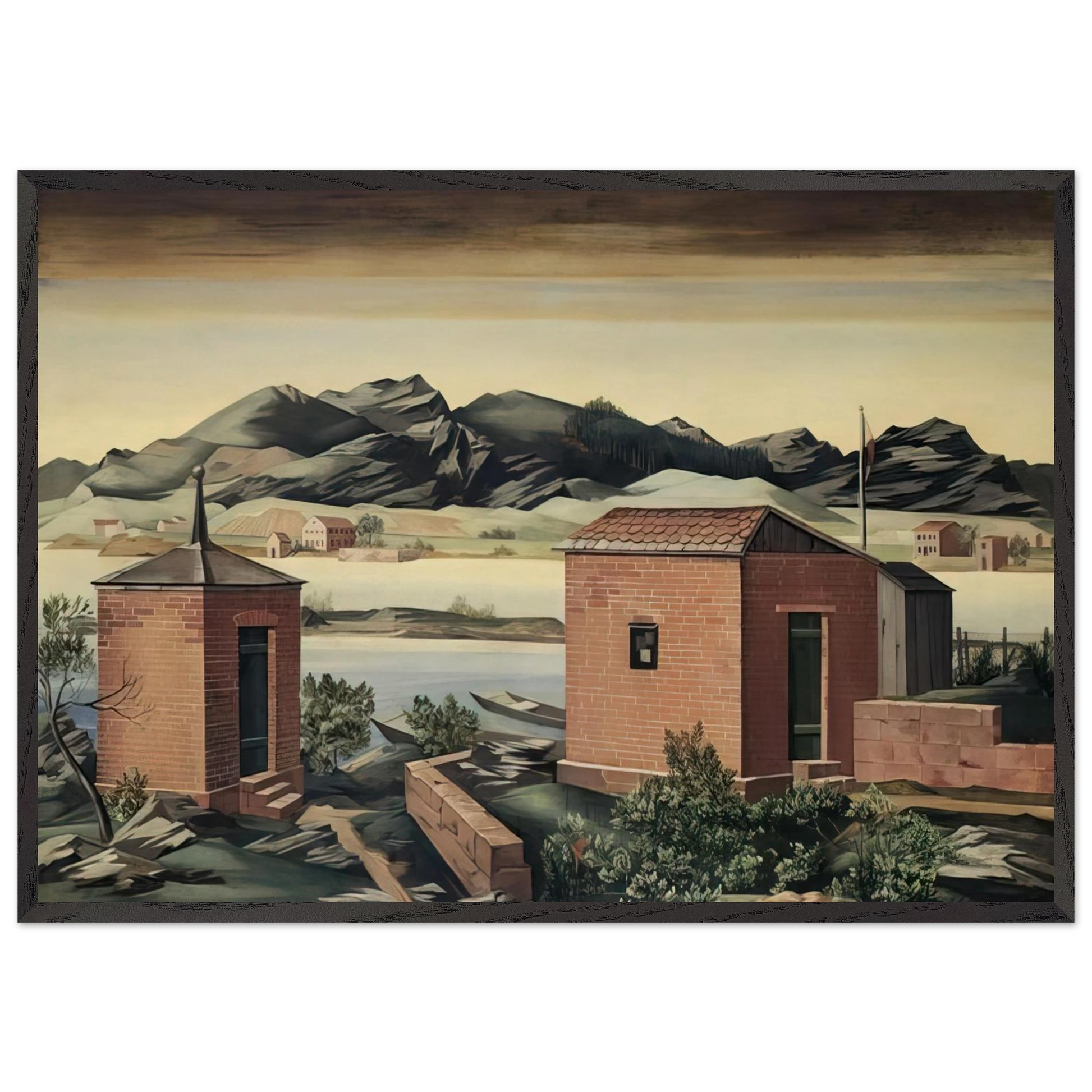Imbarcadero a Zurigo - 1927 - Julius Bissier Framed Art Print – Black Wooden Frame - Default Title - -Framed Art Print