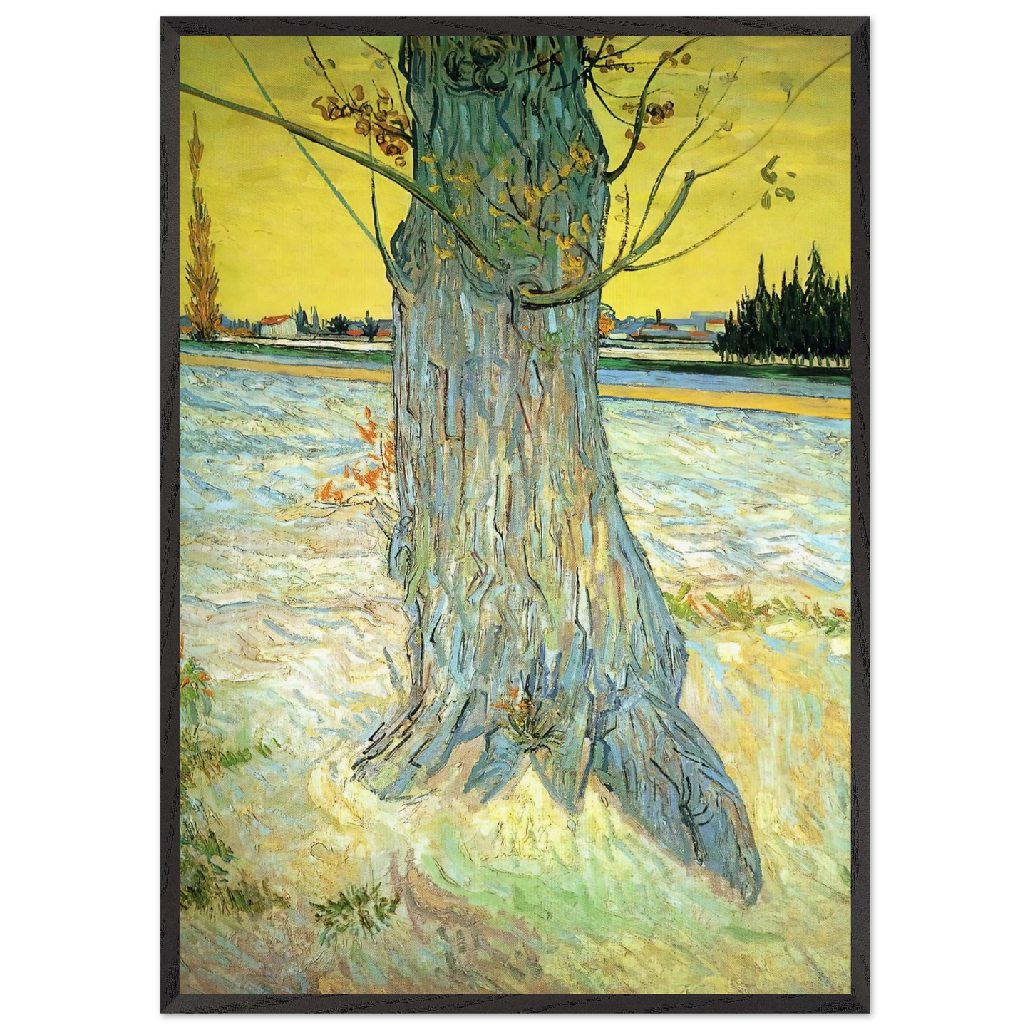 Trunk of an Old Yew Tree - Vincent van Gogh Framed Art Print – Black Wooden Frame - Default Title - -Framed Art Print