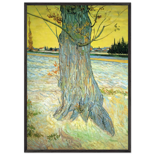 Trunk of an Old Yew Tree - Vincent van Gogh Framed Art Print – Black Wooden Frame - Default Title - -Framed Art Print