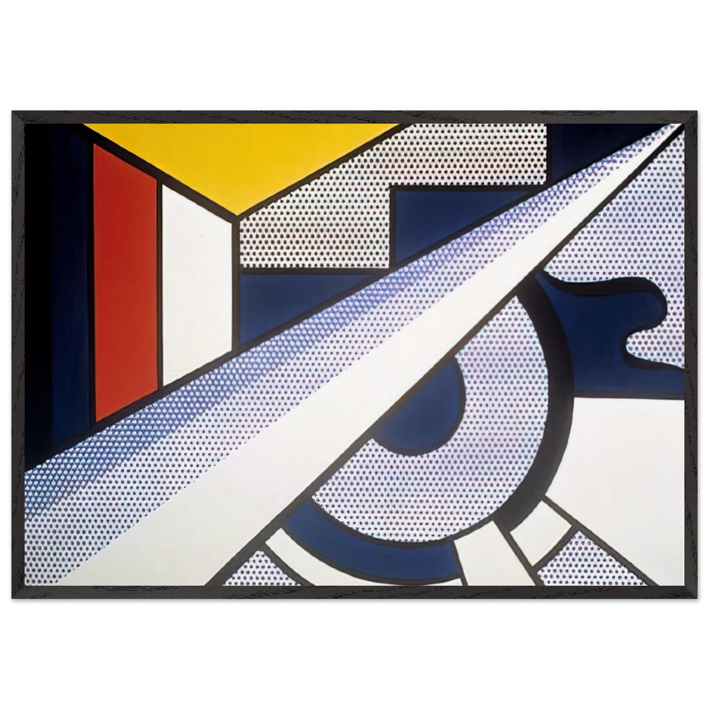 MODERN PAINTING WITH WEDGE 1967 - Roy Lichtenstein Framed Art Print – Black Wooden Frame - Default Title - -Framed Art Print