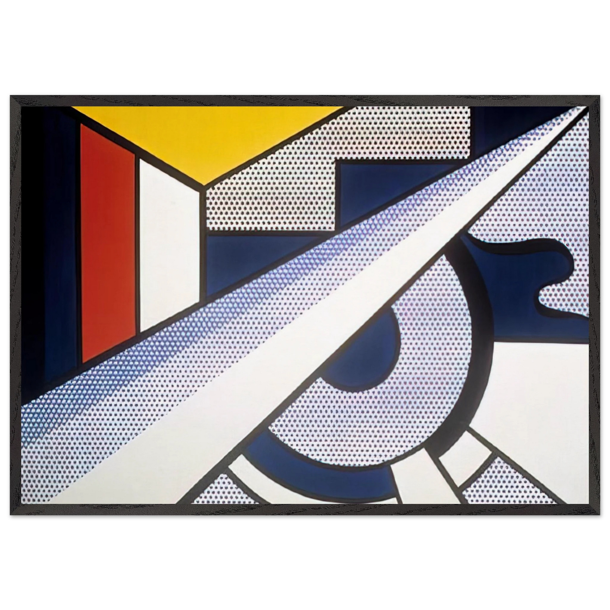 MODERN PAINTING WITH WEDGE 1967 - Roy Lichtenstein Framed Art Print – Black Wooden Frame - Default Title - -Framed Art Print