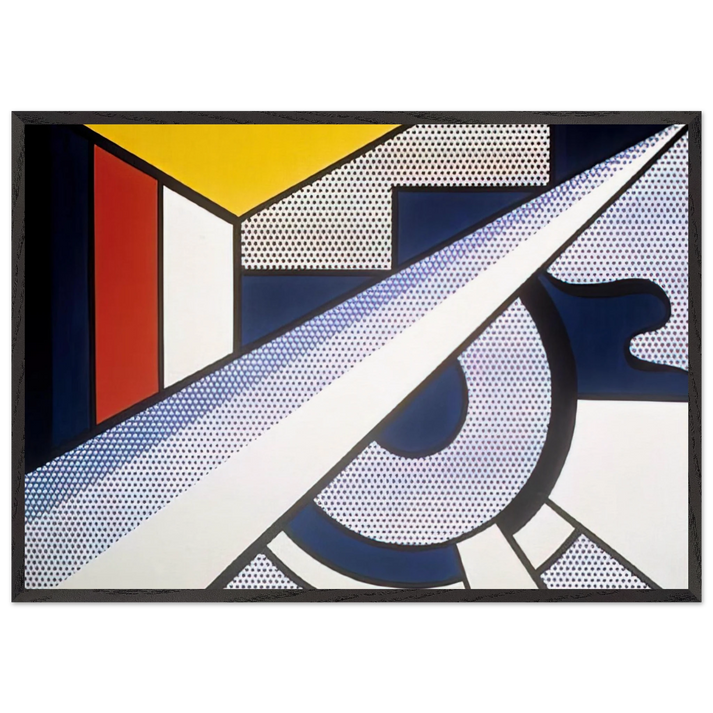 MODERN PAINTING WITH WEDGE 1967 - Roy Lichtenstein 70x100 cm / 28x40 inches Framed Art Print – Black Wooden Frame