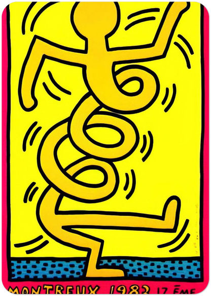 MONTREUX 1983 By Keith Haring Pack of 10 Post Cards | Keith Haring Post Cards | A6 (10.5 x 14.8 cm) - 4.1 x 5.8 inches